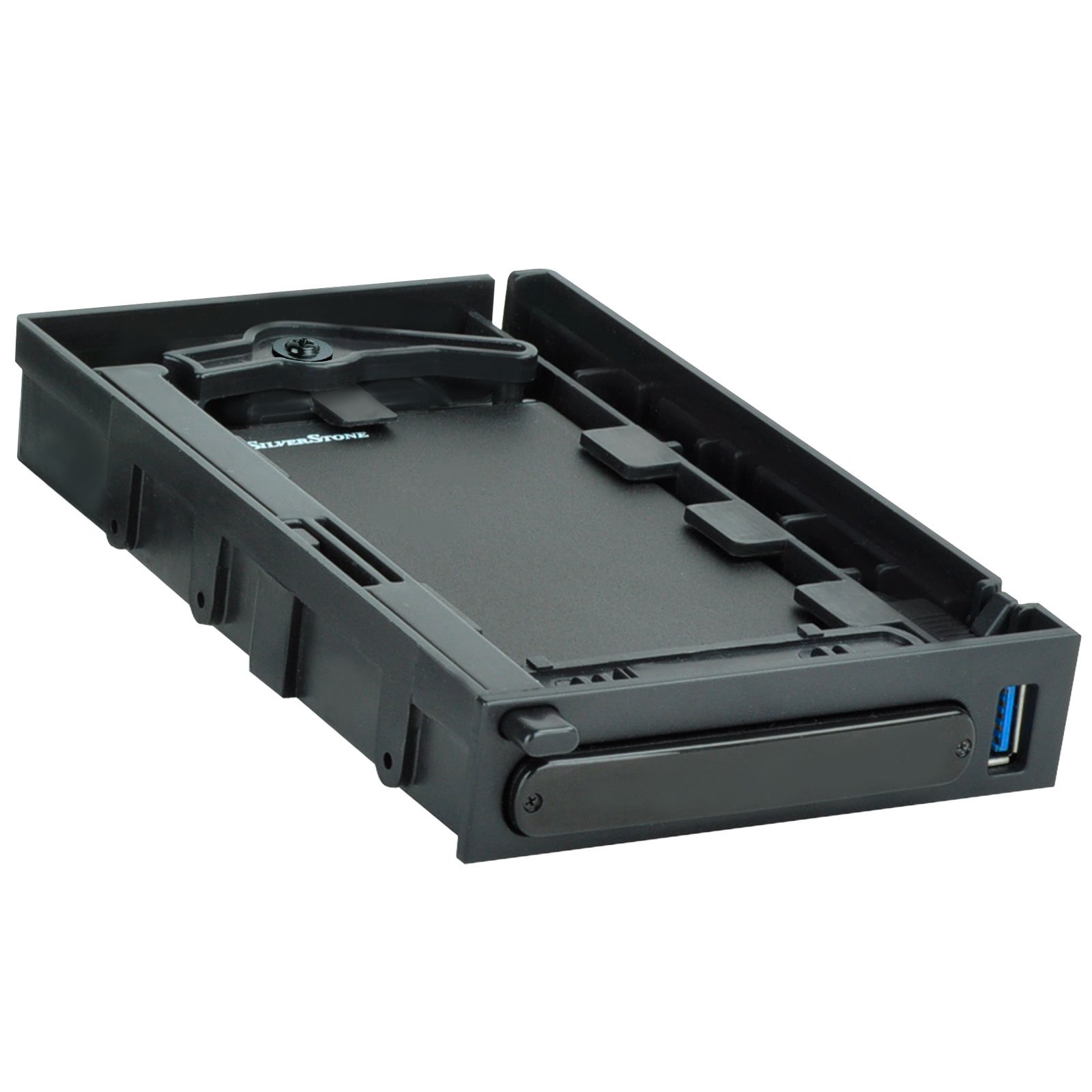 SilverStone SST-MS06B - 3.5 Inch Drive Bay Docking to one Hot-Swappable 9.5mm 2.5 Inch Drive Bay Enclosure, aluminium, black