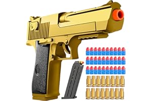 KYLIANDI Manual Operation Shell ejecting Soft Bullet Foam Ball Blasters Prop Pistol Realistic Toy Dart Hand Gun Cool Stuff That Look Real Fake pistola Prop Education Tool for Teen Adult Gift Idea