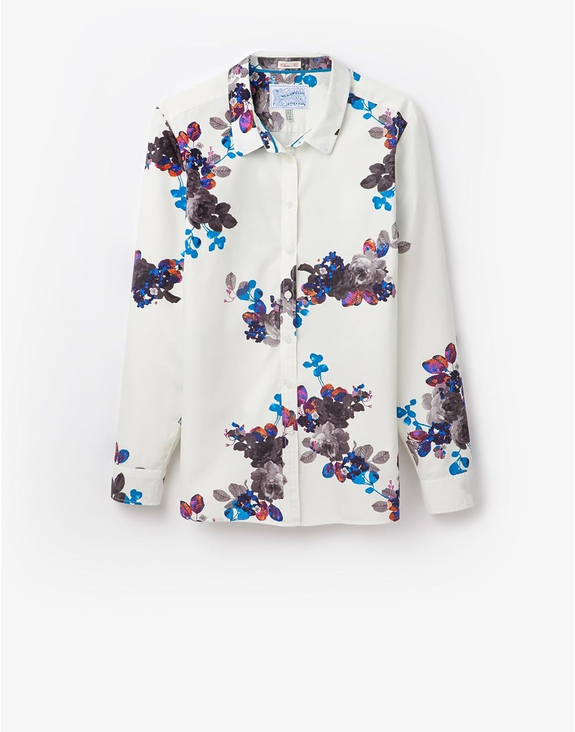 JOULES T KINGSTON WOMENS SEMI FITTED SHIRT Cream Floral Size UK 16