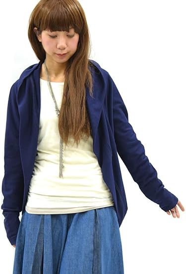 Amazon アンドイット And It ボレロ風 ライトスウェット フーディーカーディガン ボレロパーカー 03 ネイビー M トレーナー パーカー 通販