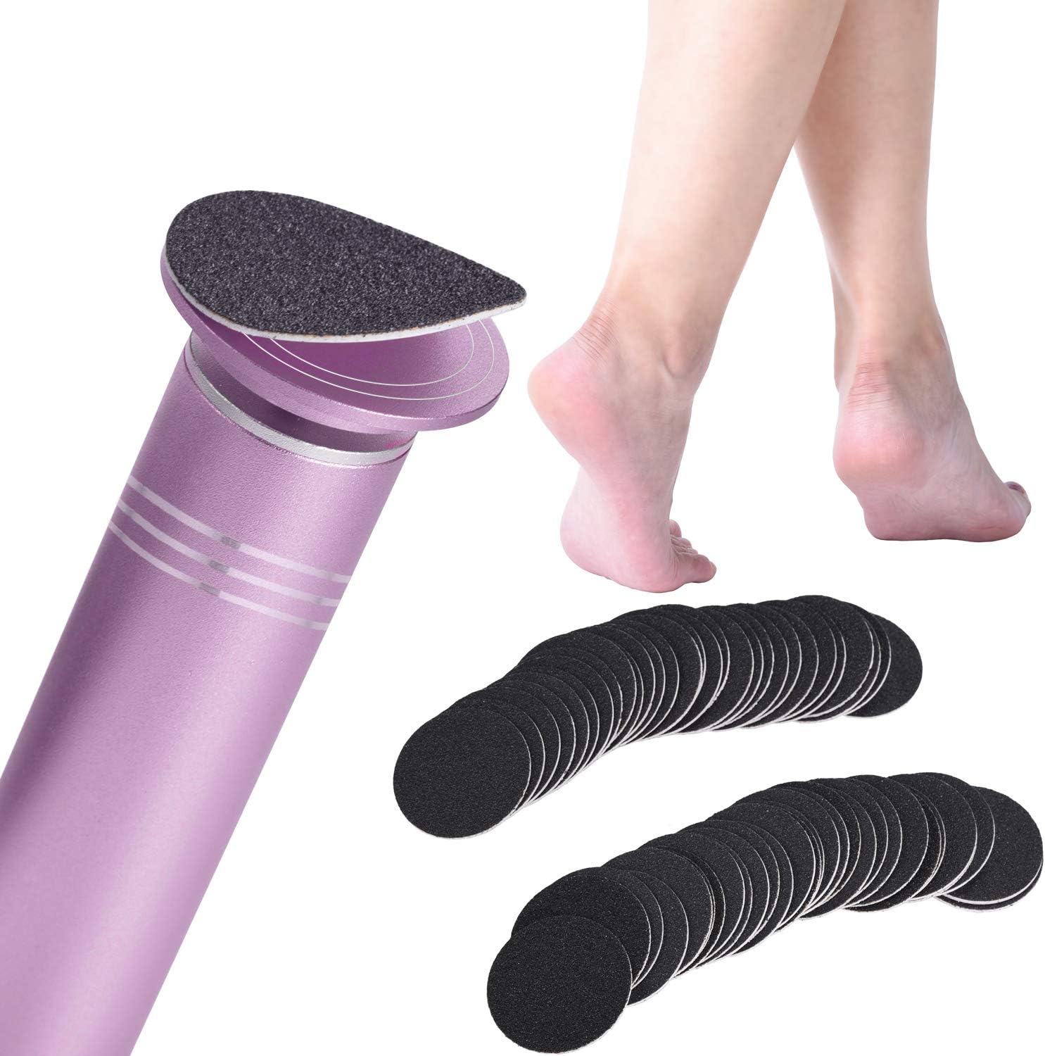 UrBeauty Electric Foot Callus Remover, Electronic Foot File With 1200rpm Speed and 60pcs Sandpaper(Pink)