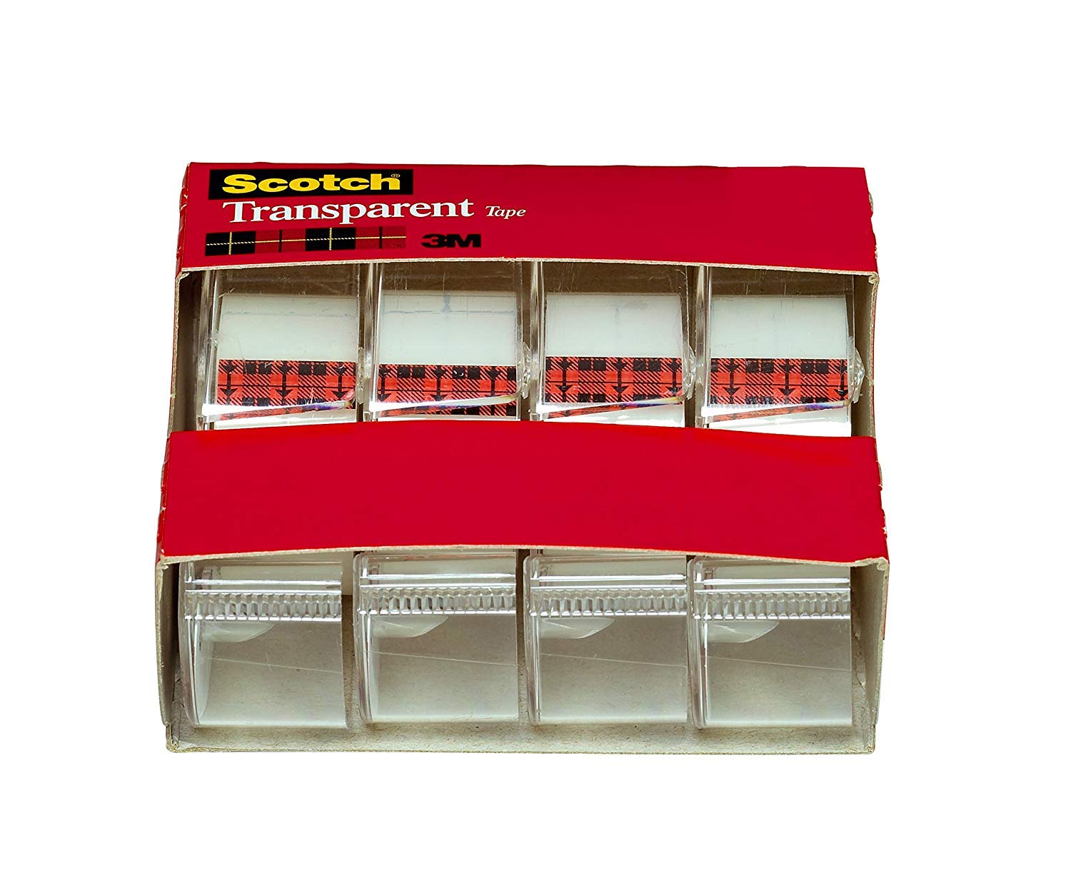 Scotch Transparent Tape, Versatile, Clear Finish, Engineered for Office and Home Use, 3/4 x 850 Inches, 4 Dispensered Rolls (4814) (4184): Industrial & Scientific