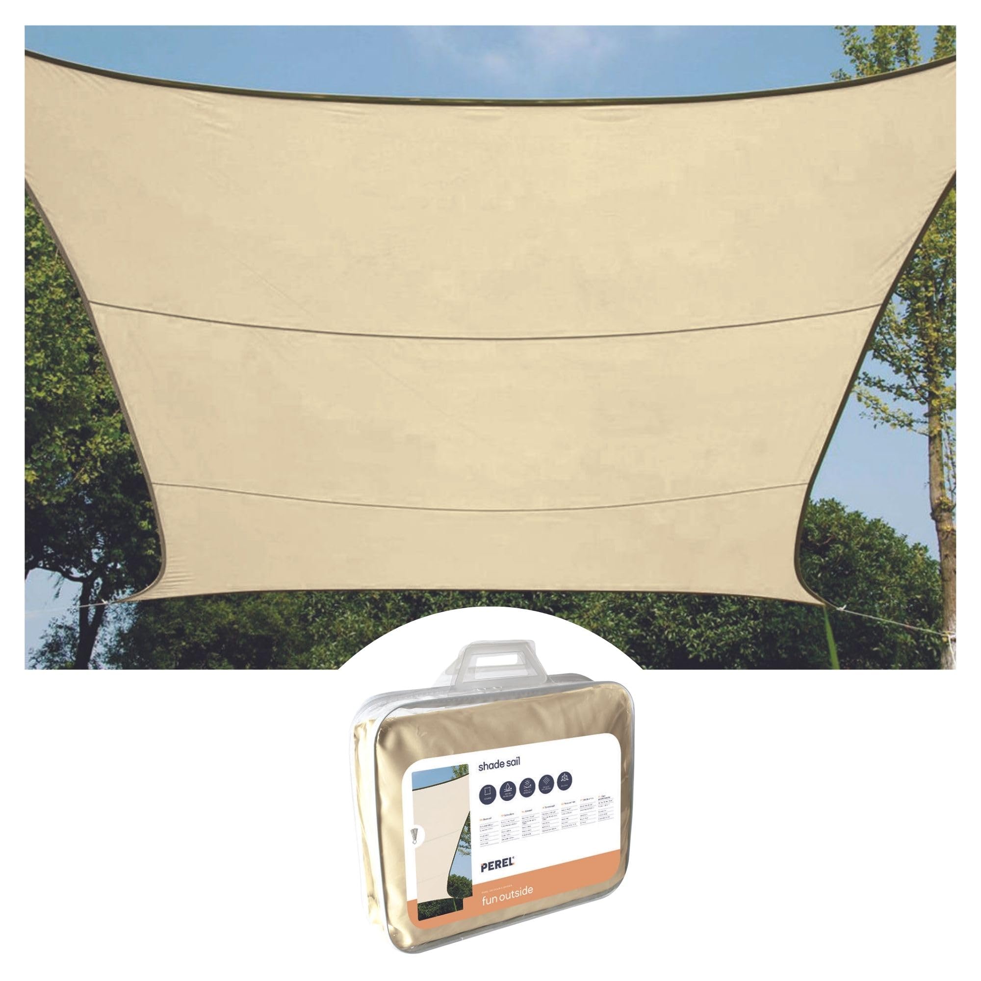 PEREL 3.6 x 3.6 m Square Shade Sail - Cream — image 1
