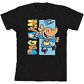 Dog Man Characters Inside Logo Youth Crew Neck Short Sleeve T-Shirt