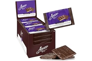 Asher's Chocolates, Chocolate Covered Grahams, Gourmet Sweet and Salty Candy, Individually Wrapped Snack, Family Owned Since 1892 (Dark Chocolate, 15 Count, 2 Packs)