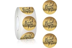 Thank You Stickers, 500 PCS 1.0 inch Small Business Labels Round Seal Stickers for Envelop Greeting Card Wedding Invitation G