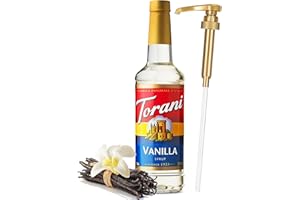 Vanilla Syrup for Coffee 25.4 Ounces for Torani Vanilla Flavored Coffee Syrup with Little Squirt Syrup Pump Dispenser