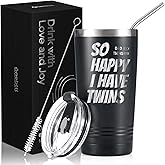 Twin Dad Gifts - So Happy I Have Twins - Funny Dad of Twins Gifts, Onebottl Tumbler 20Oz, Black