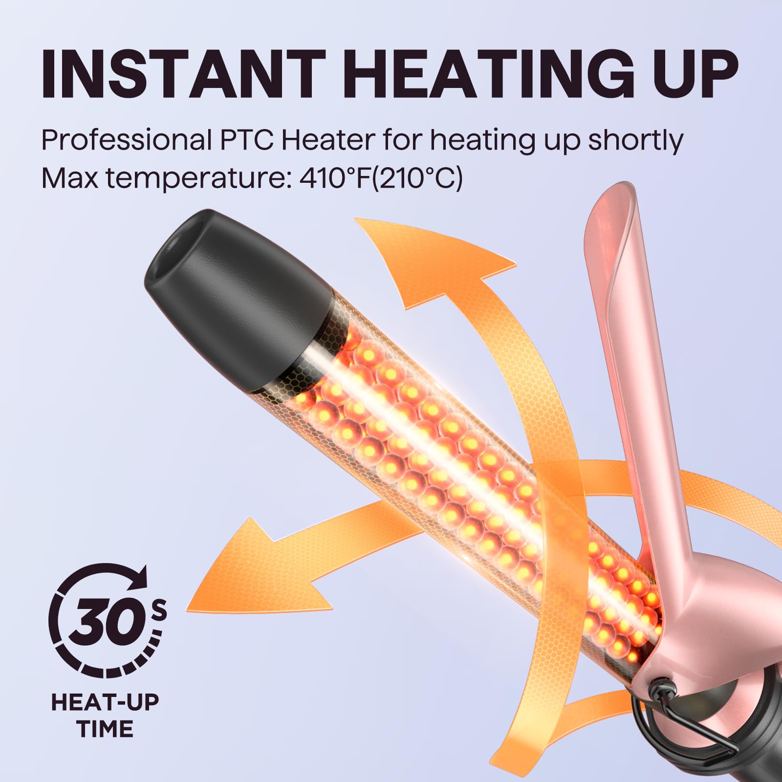 Wavytalk 5 in 1 Curling Wand Set, Dual Voltage Curling Iron Set with 5 Interchangeable Barrels Included A Thermal Brush, A Hair Crimper and 3 Ceramic Curling Wands(0.5