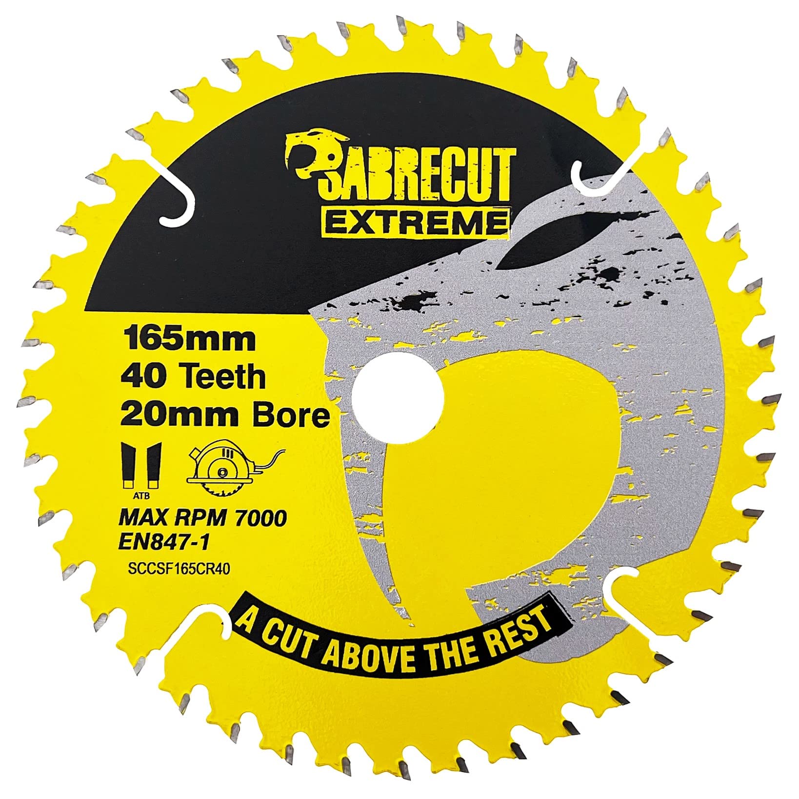 1 x SCCSF165CR40 SabreCut 165mm 40T x 20mm Bore Circular Saw Blade
