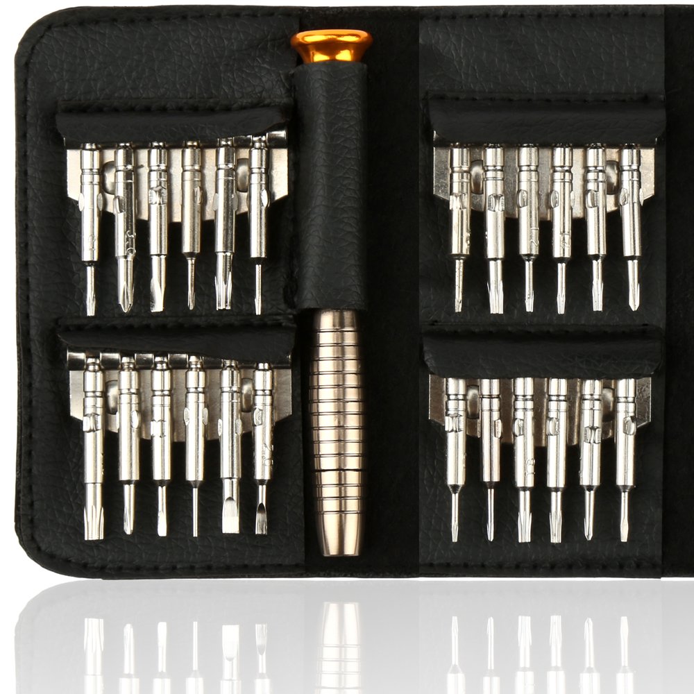 H&S Precision Screwdriver Set - Mini Glasses Screwdriver - Use it for Watch Sunglasses PC Computer Laptop Glasses Tightening Jewellery - Micro Screwdrivers Set with 24 Bits