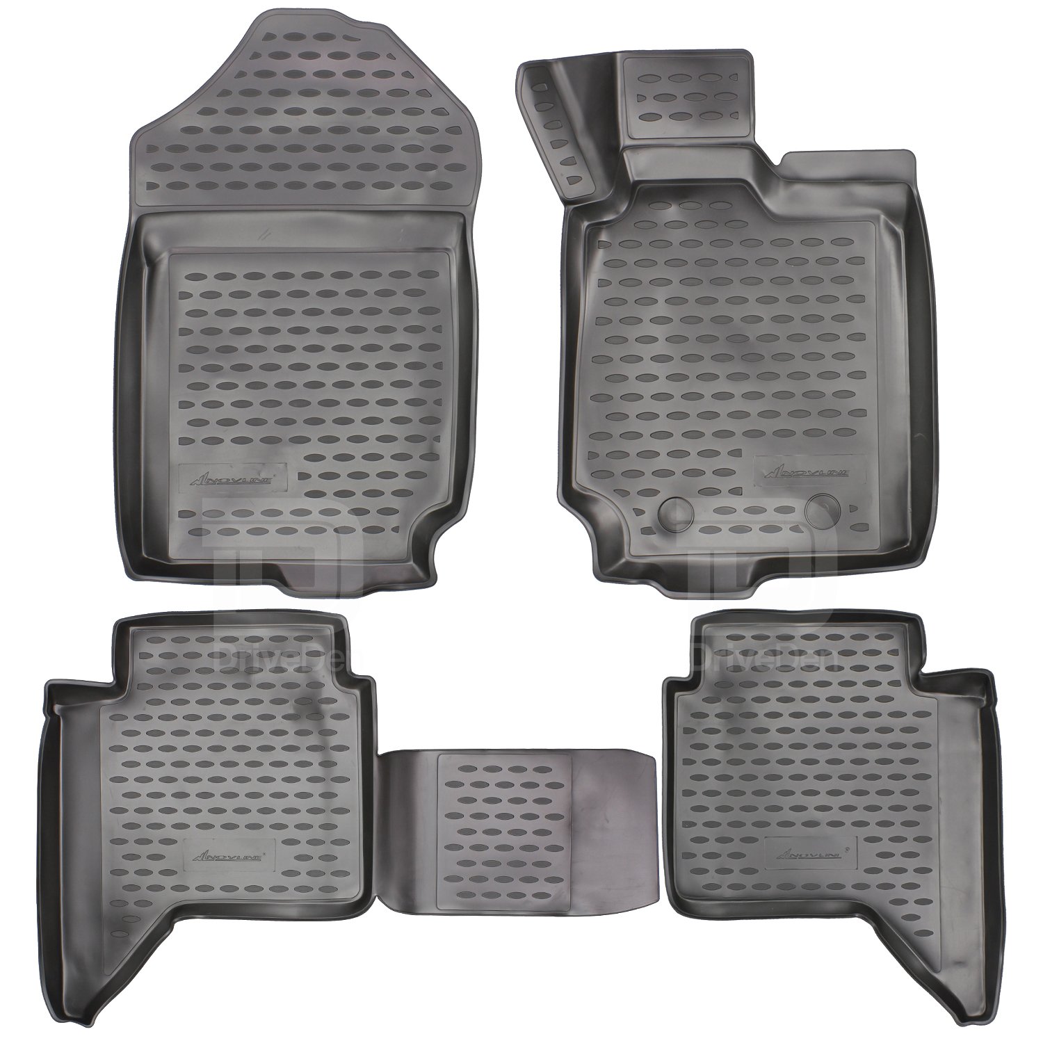Novline MAT500 Custom Tailored Fit Black Rubber Floor Mats Set