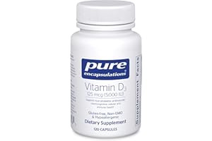 Pure Encapsulations Vitamin D3 125 mcg (5,000 IU) - Supplement to Support Bone, Joint, Breast, Heart, Colon, and Immune Health* - with Vitamin D - 120 Capsules