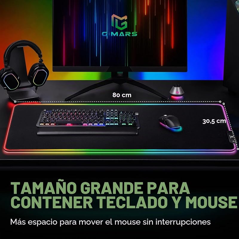 Gimars RGB Gaming Mouse Pad, 800×300mm XXL Mousepad com 12 modos de iluminação LED, Rato Mat Smooth Surface Primeira base de borracha antiderrapante impermeável para desktop, Office Gamer