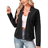 Yesfashion Womens Blazers Long Sleeve Open Front Slim-Fit Lightweight Business Casual Suit Jacket