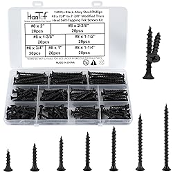 HanTof 155 Pcs Black High Hardness Drywall Screws