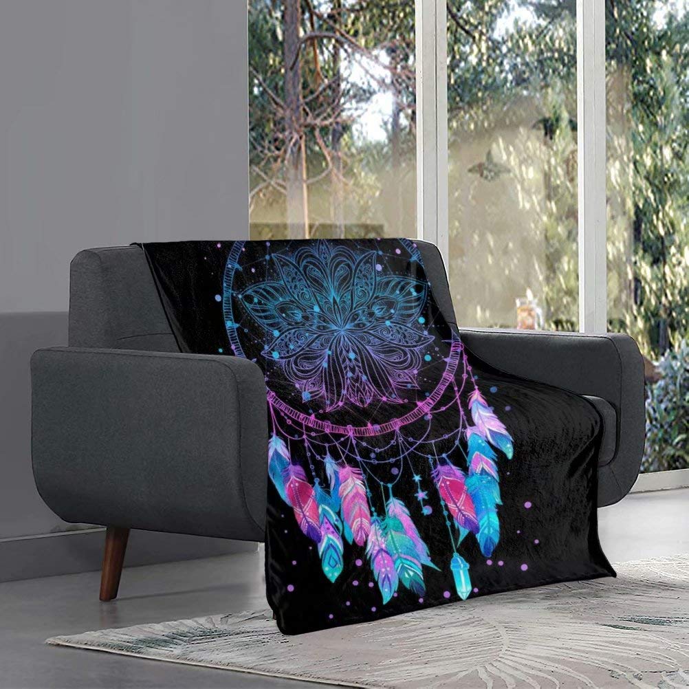 chaqlin Dream catcher Throw Blanket Reversible Warm Fleece Blanket Throw Blanket for Bedroom, Couch, Travel, Kids-80x60 inches