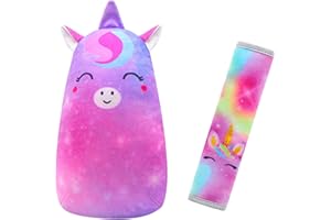 Unicorn Seat Belt Pillow Kids - Farochy Car Pillow for Kids Unicorn Seat Belt Cover Car Seat Belt Pillow Kids, Seatbelt Cushion for Kids, Seat Strap Pillows Kids