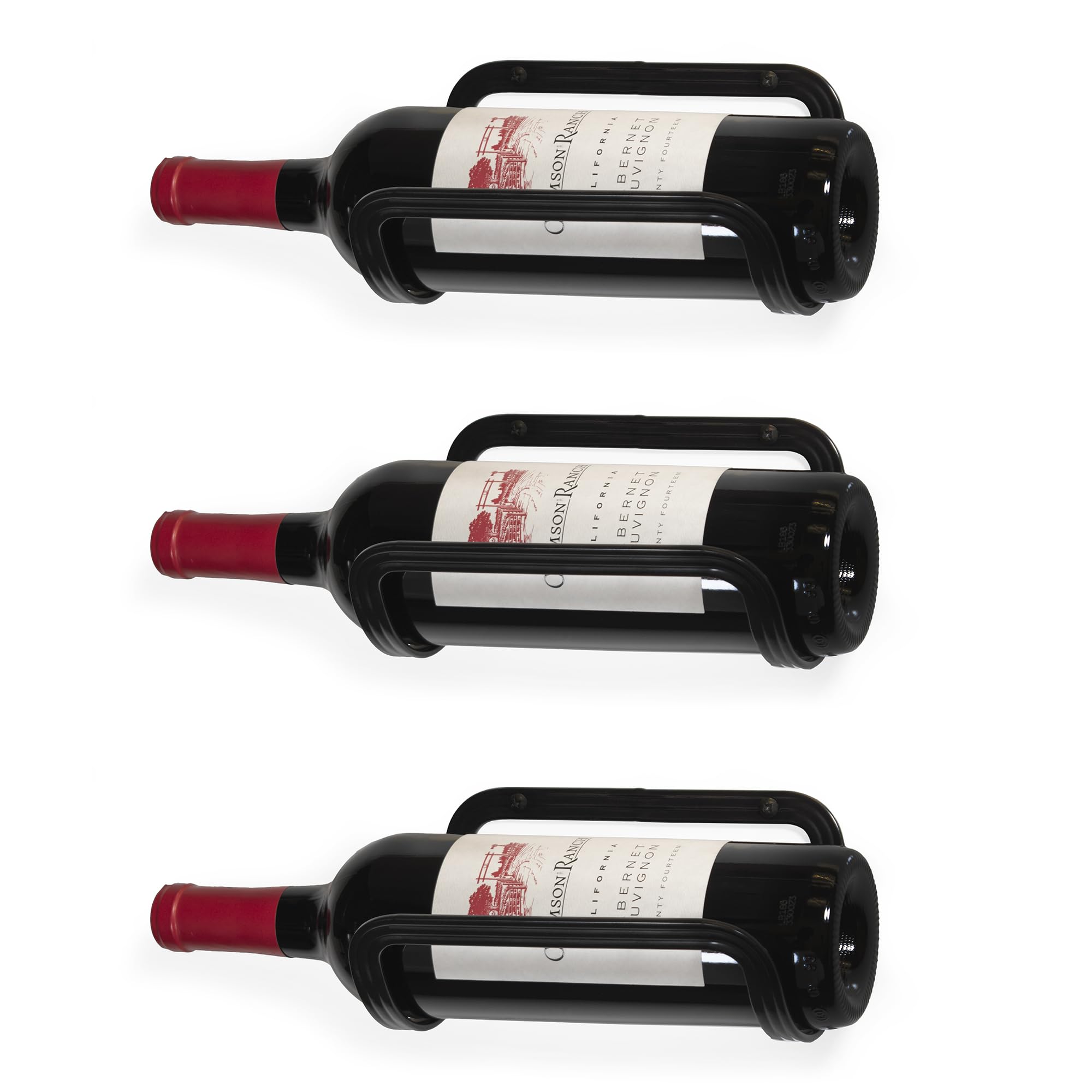 Mango Steam Wall Mounted Wine Rack, Set of 3, Black