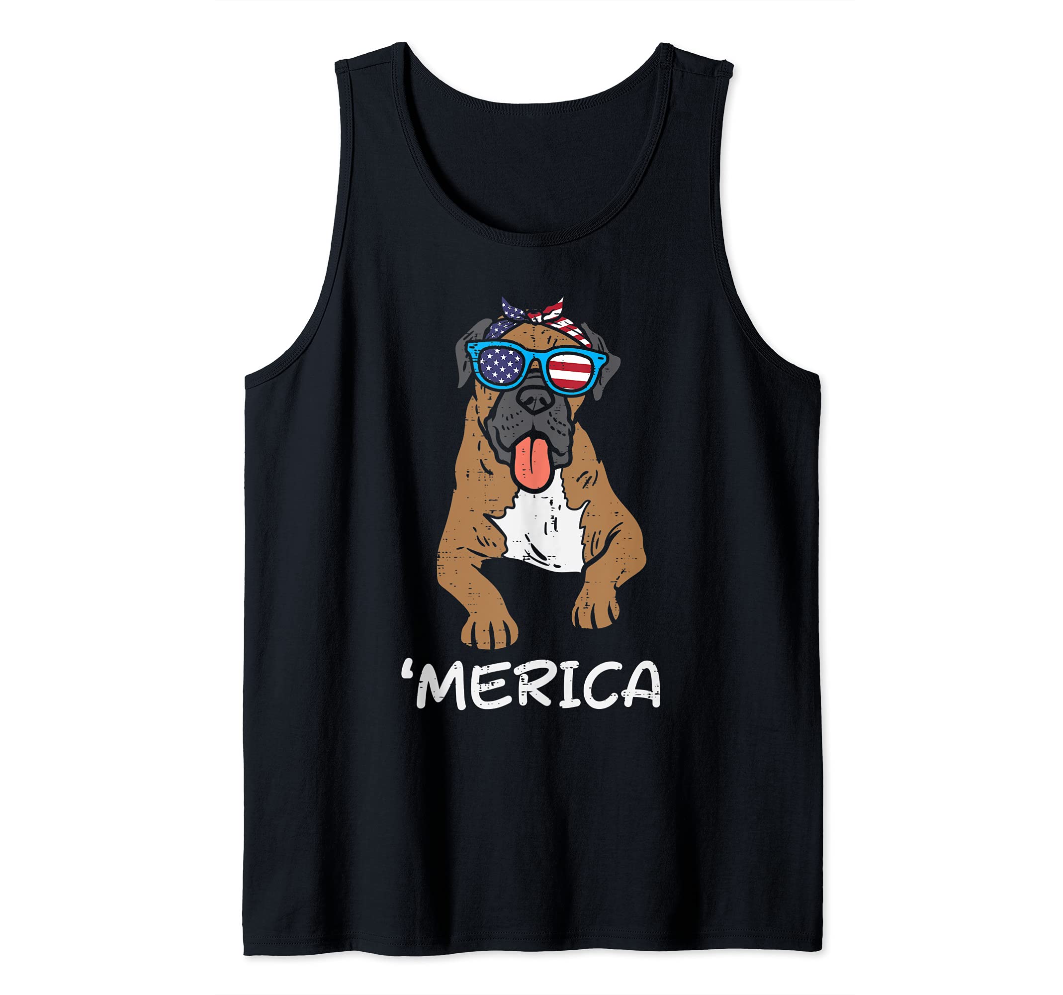 Merica Boxer Dog American USA 4th Of July Fourth Dog Women Tank Top
