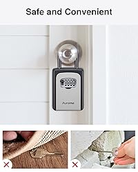 Puroma Lock Box, Large Key Lock Box Resettable