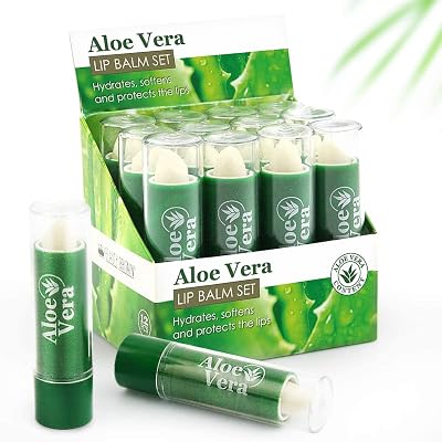 Beauty4Britain 36 Aloe Vera Lip Balm Full Size Unisex Hydrating Moisturizing UK