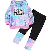 HOTOME Baby Girl Clothes Long Sleeve Toddler Girls Clothes Tie-Dye Hoodie and Girls Leggings 2 Piece Fall Outfits 12M-4Y