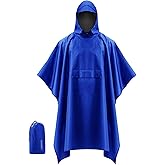 iCreek Hooded Rain Poncho Packable Unisex Raincoat Jacket with Pocket Waterproof Lightweight for Hiking, Camping, Outdoor