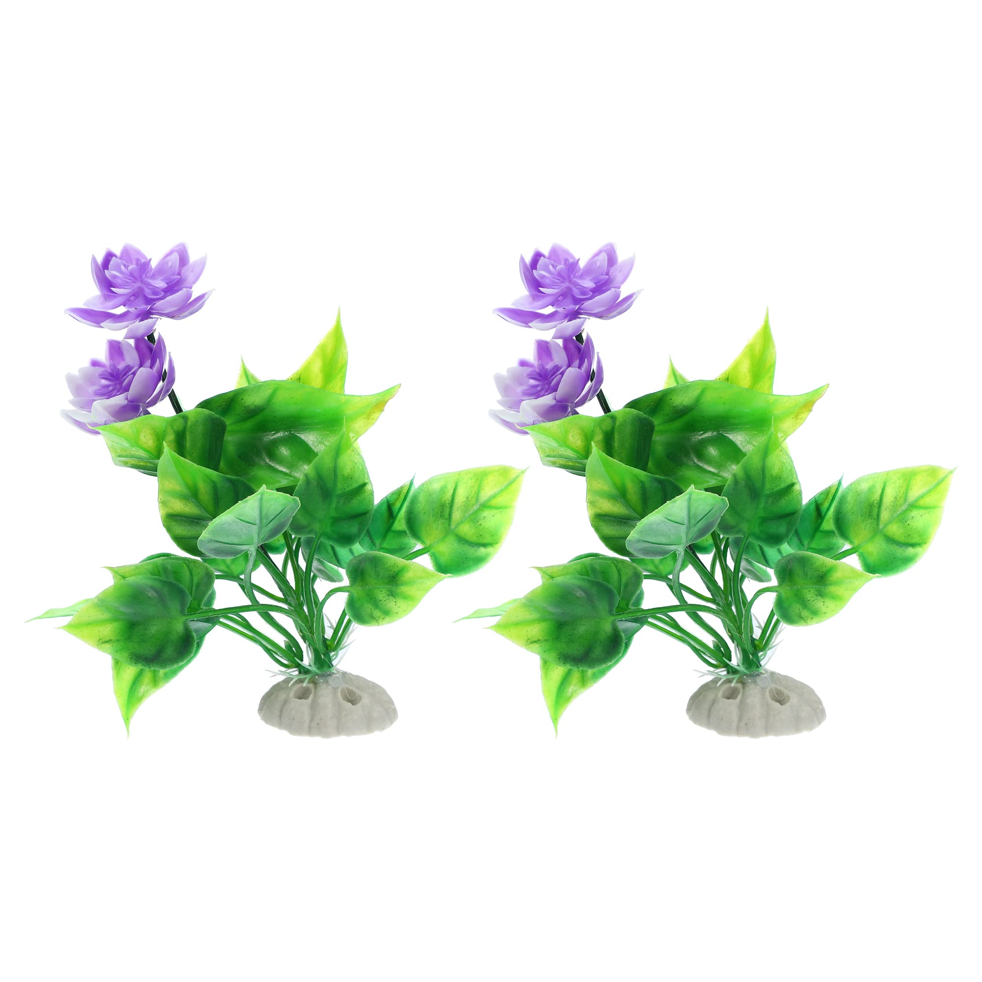 VOCOSTE 2pcs Fish Tank Aquarium Decorations Plants, Purple 5.91"