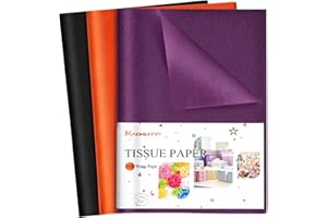 NACHLYNN 90 Sheets Wrapping Paper - Black, Orange, Purple - 14 x 20 inches - Craft and Wrapping - Halloween, Birthday