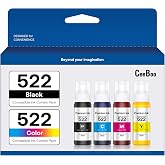 CEEBOO Compatible Ink Bottle Replacement for Epson 522 (Not Sublimation Ink), Use for EcoTank ET-2803 ET-2800 ET-2720 ET-4800 printer, 4 Packs