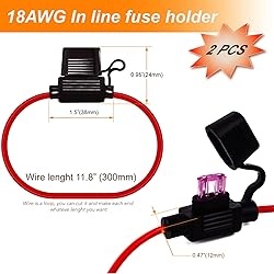 Gaoekoius 2pcs 18AWG Gauge Inline Fuse Holder with