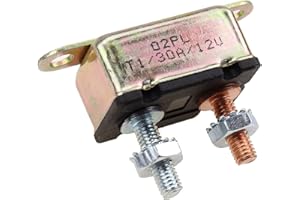 Bumbesti 12V Universal Automatic Reset Stud Type Circuit Breaker 30A, Lengthwise Bracket 1Pack (30A)