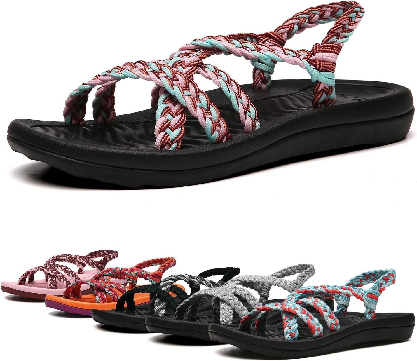 EAST LANDER Women's Comfortable Flat Walking Sandals with Arch Support Waterproof for Walking/Hiking/Travel/Wedding/Water Spot/Beach