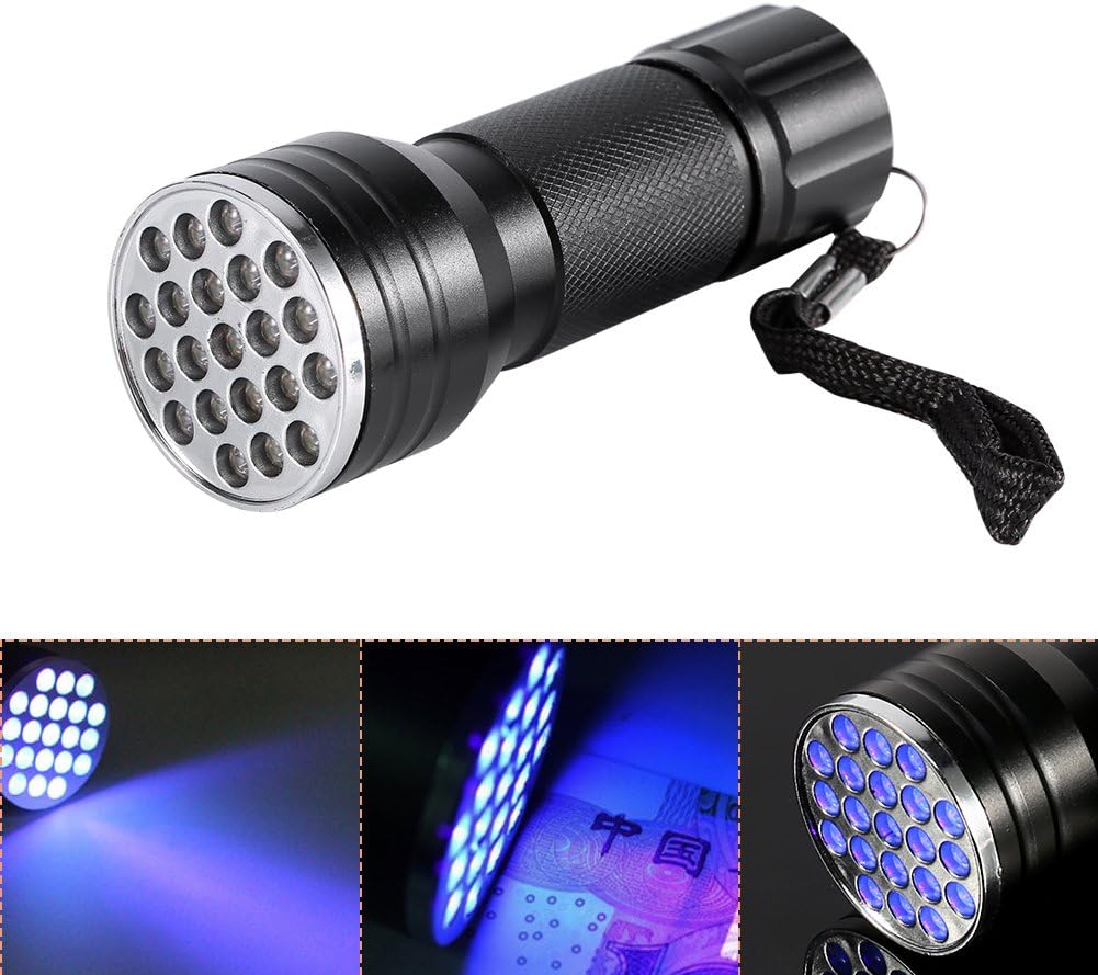 UV Flashlight 21 LED Ultraviolet Flashlight Black Light with 3AAA Batteries UV Flashlight Black Light for Pets Stains Detector Dog Urine Cat Urine and Bed Bugs - Image 4