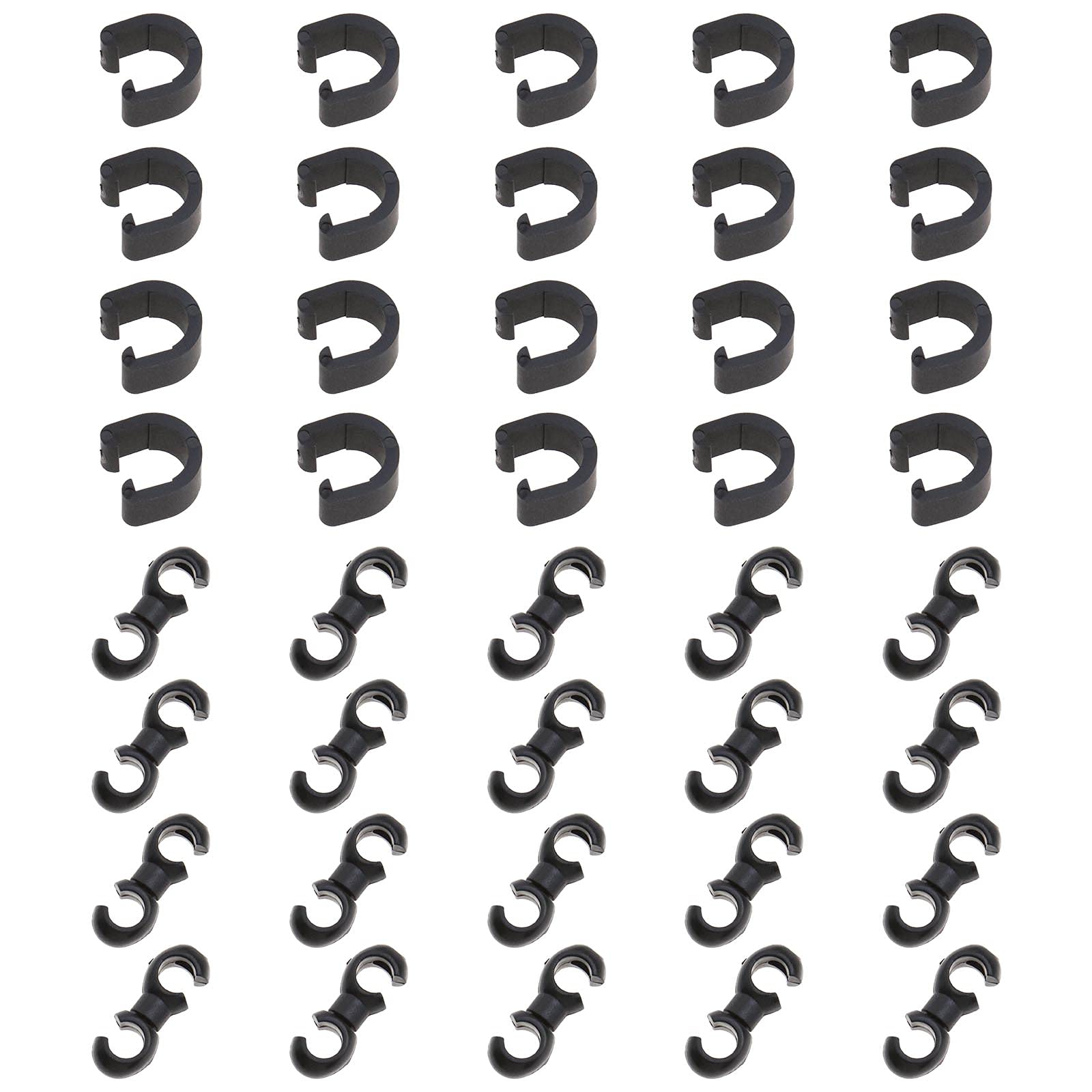 eMagTech 40Pcs Bike Brake Cable Protection Tidy Clamps Kit, C-Clips & S-Clips for MTB Road Bike Folding Bike Brake Derailleur Shift Cables