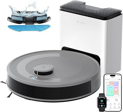 Robô Aspirador e Mop 10.000pa, Autolimpeza 45 Dias, Navegação dToF LiDAR, Prevenção de Obstáculos 190° PSD, 240min, Bateria de 5200mAh, Aspirador Robô de Mapeamento Inteligente, App/Alexa/Iwatch