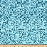 Benartex 0567722 Cat-I-tude Beaded Swirls Tonal Light Teal Fabric by The Yard,