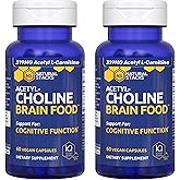 Acetylcholine Brain Food - Acetyl L-Carnitine & Alpha GPC Supplement - Supports Production of Acetylcholine - Neurotransmitter Supplement for Cognitive Function - 120 Capsules
