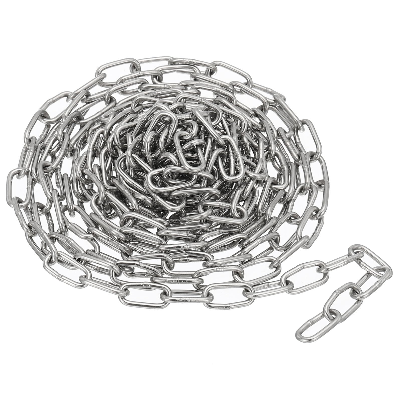 PATIKIL 16.4FT x 1/3" x 0.08" 304 Stainless Steel Link Chain Link Proof Coil Chain