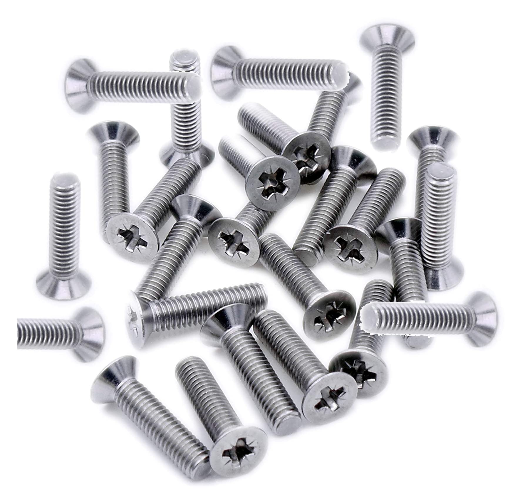 TERF M8 x 30mm Pozi Countersunk Stainless Steel A2 (304) Machine Screw Bolts - Pack of 10