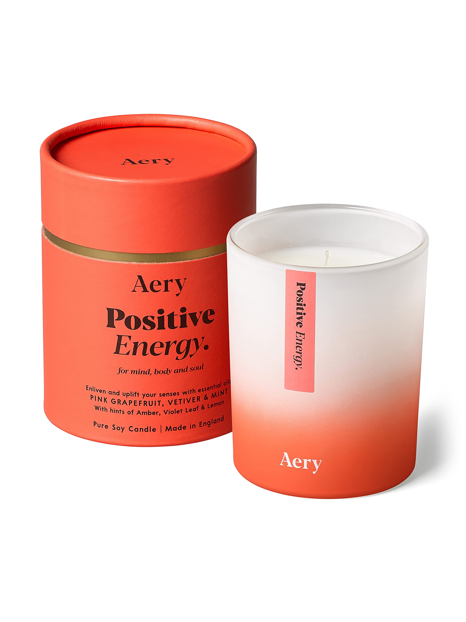Aery Living Mood Refreshing Scented Candle for Home, Aromatherapy Fragrance Candle for Gift, Stress Reducing Candle - Pink Grapefruit Vetiver and Mint (200g)