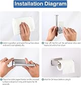 Tahbarshi Self Adhesive Toilet Paper Holder and Hand Towel Ring Set 304 view 6