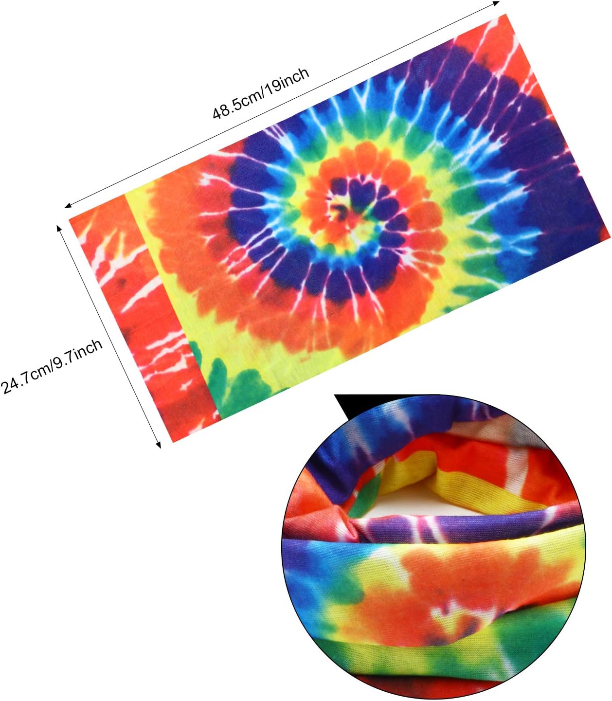 Hicarer Hippie Costume Set Include Sunglasses, Headband, Peace Sign Necklace and Earring (Rainbow Colorful Style) - Image 3