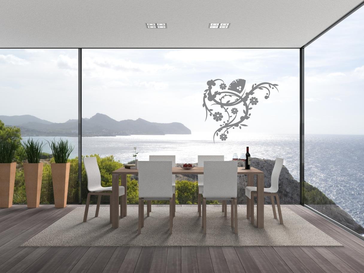 INDIGOS UG Wall Sticker - Wall Sticker d177 Wonderful Vine Plant Tribal 120 x 102 cm - Glass Decoration - Decoration Kitchen Bathroom Office Hotel