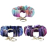 Scrunchie Keychain Wristlet Bracelet, 3 Pcs Stretchy Key Ring Elastic Wrist Holder Keychain for Women