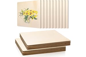 FSWCCK 10 Pack 3MM 1/8" x 12" x 12" Craft Wood, Plywood Board Basswood Sheets, Perfect for DIY Projects, Drawing, Painting, Laser, Wood Burning, Wood Engraving and Laser Projects