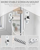 HOMGEN 8pcs Window Open Restrictors Locks with Keys & Screws for Kid Cat view 3