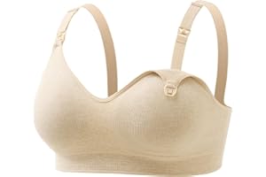 Momcozy Nursing Bras for Breastfeeding, Soft U.S. Cotton Seamless Maternity Bra, Fixed Padding, Wireless Pregnancy