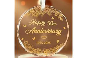 AVQOHE 50th Wedding Anniversary Ornament, 50th Anniversary Wedding Gift, 50 Years As Mr. & Mrs. Gift for 50 Years Couple Husband Wife Married Parents Grandparents Friends 2025 - Glass Ornament 3"